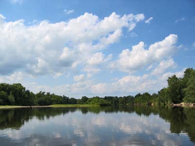 Sun, water, clouds