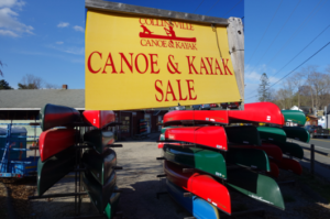 Canoe with sign