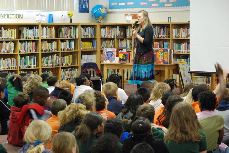 Debra with audience