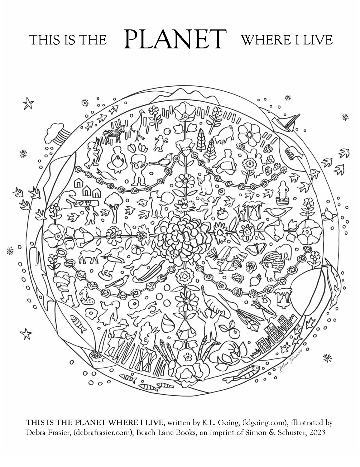 PLANET mural for coloring